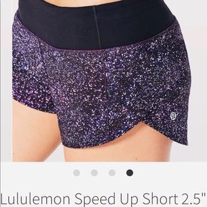 lululemon crystalline speckles speed up shorts 6